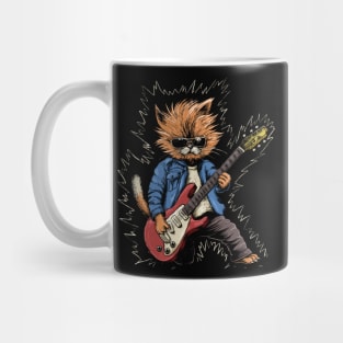 Rock 'n' Roll Cat Guitarist Mug